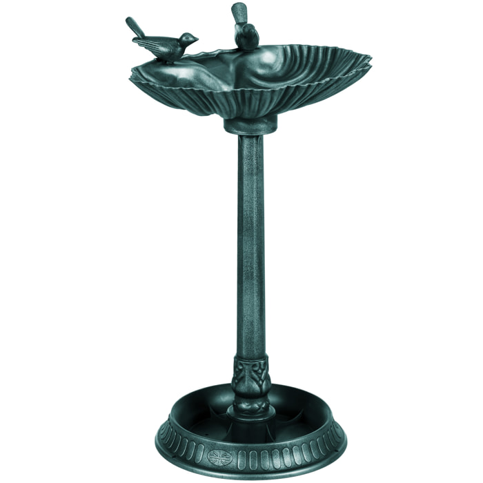 Bain d'oiseaux abreuvoir avec base de jardinière vert antique
