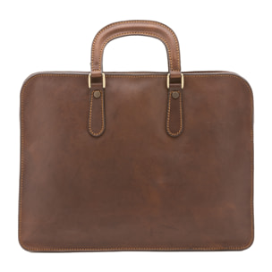 Borsa a mano  unisex In Vera pelle Made in Italy 40x30x8 cm