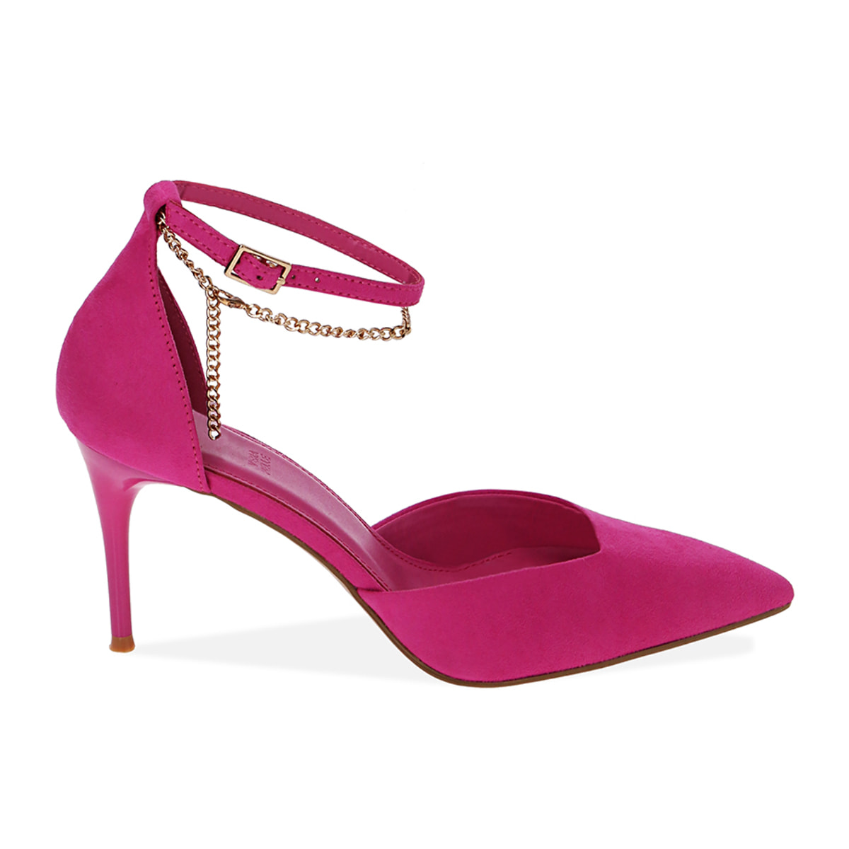 Décolleté fucsia in microfibra, tacco 8 cm