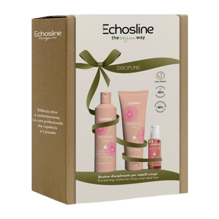 ECHOSLINE Set Winter Holidays Discipline Shampoo 300ml + Leave In Conditioner 300ml + Serum 100ml