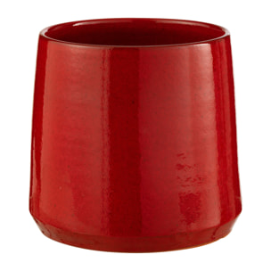 J-Line Cachepot Rond Ceramique Rouge Medium