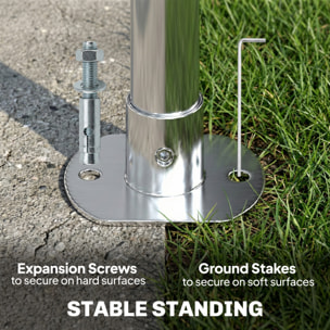 Carport auvent pour voiture 6x3m 8 fenêtres 2 portes zippées acier galvanisé robuste PE haute densité blanc