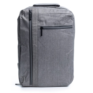 Zaino da cabina multiscomparto, porta laptop 17". Adattabile a Trolley. Presa USB esterna nascosta.