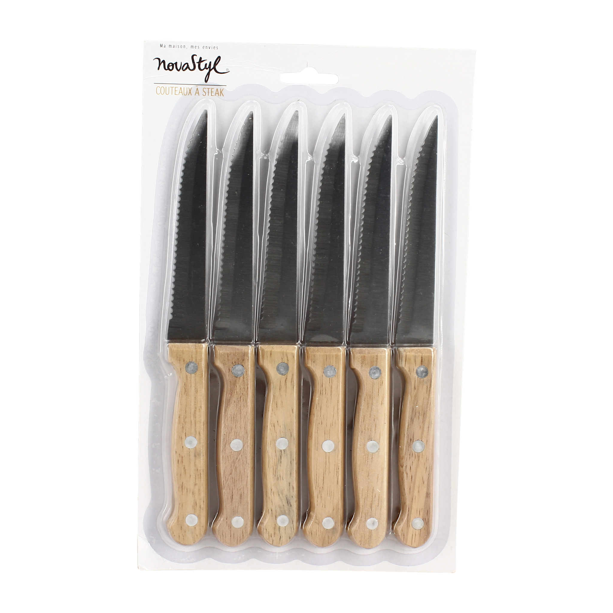 Lot de 6 couteaux à steak en acier inoxydable