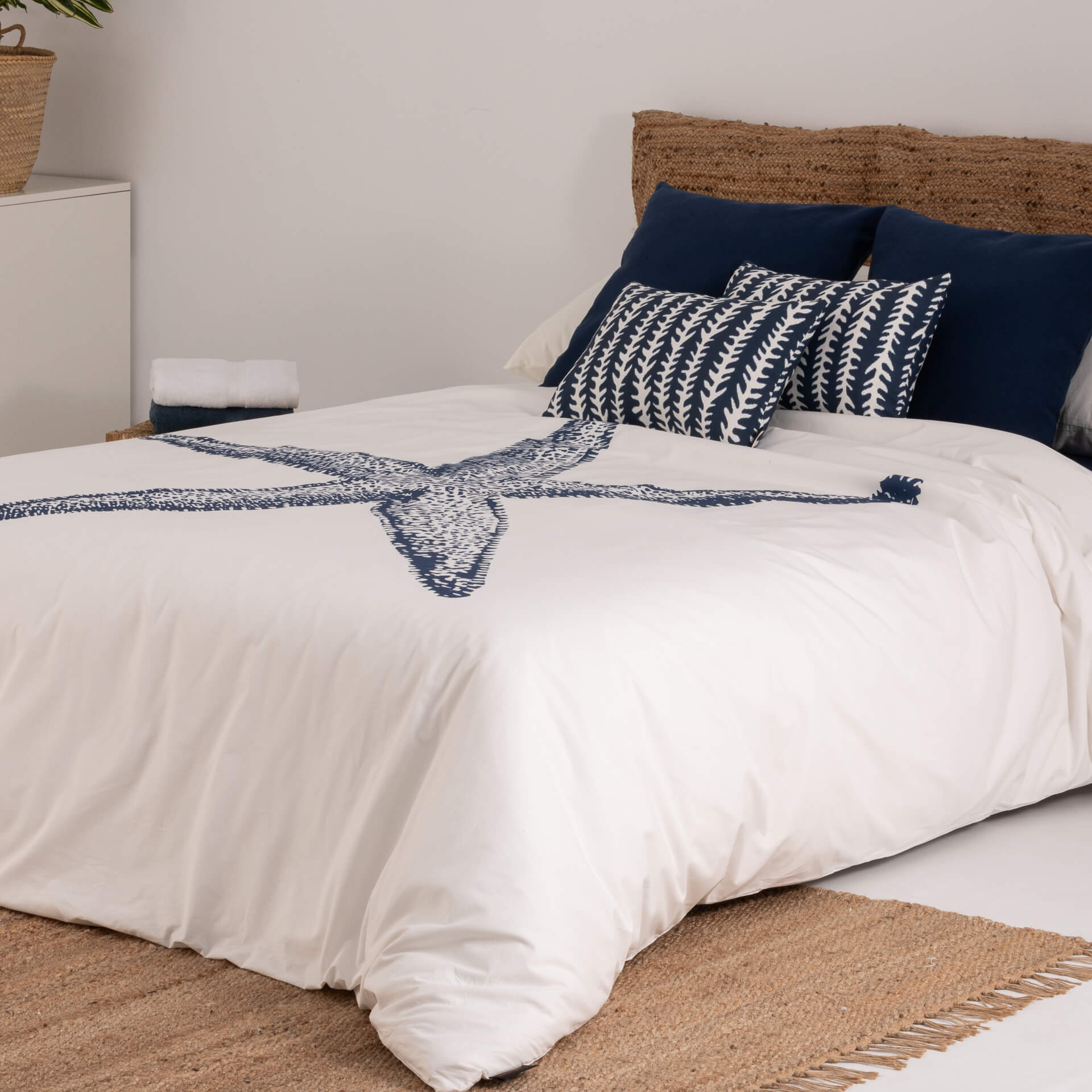 Housse de couette en 100% coton 157 fils Blanes