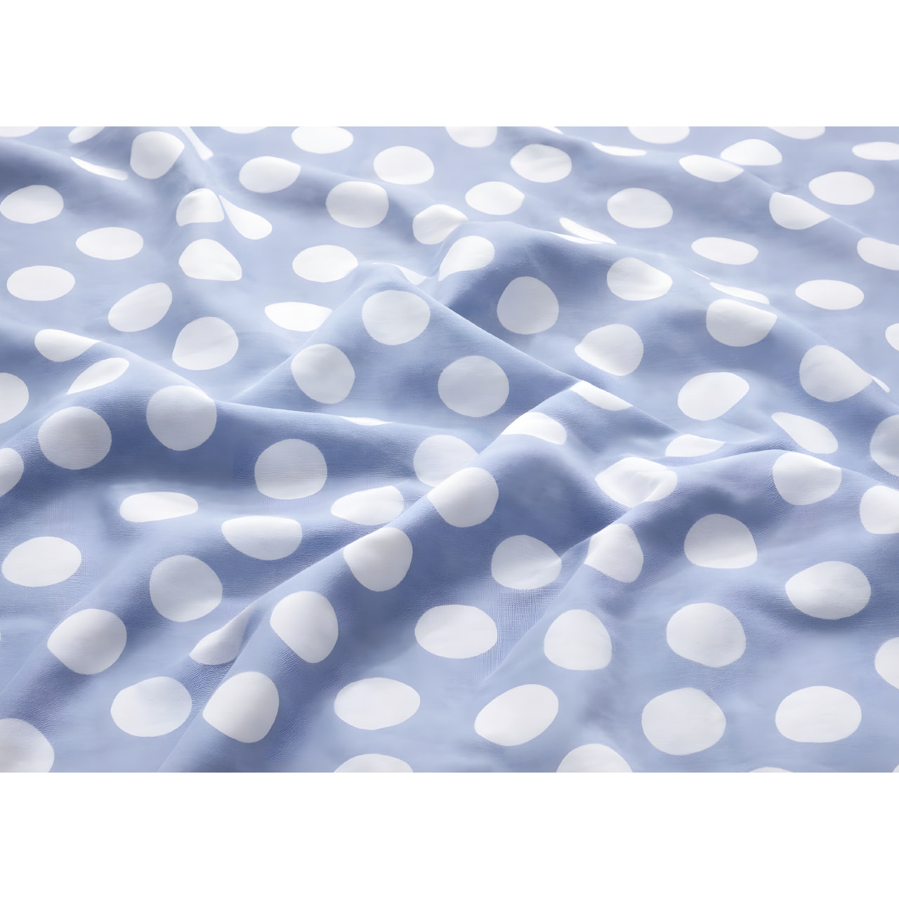 Parure Copripiumino 100% Cotone Made In Italy Disegno Pois Azzurro