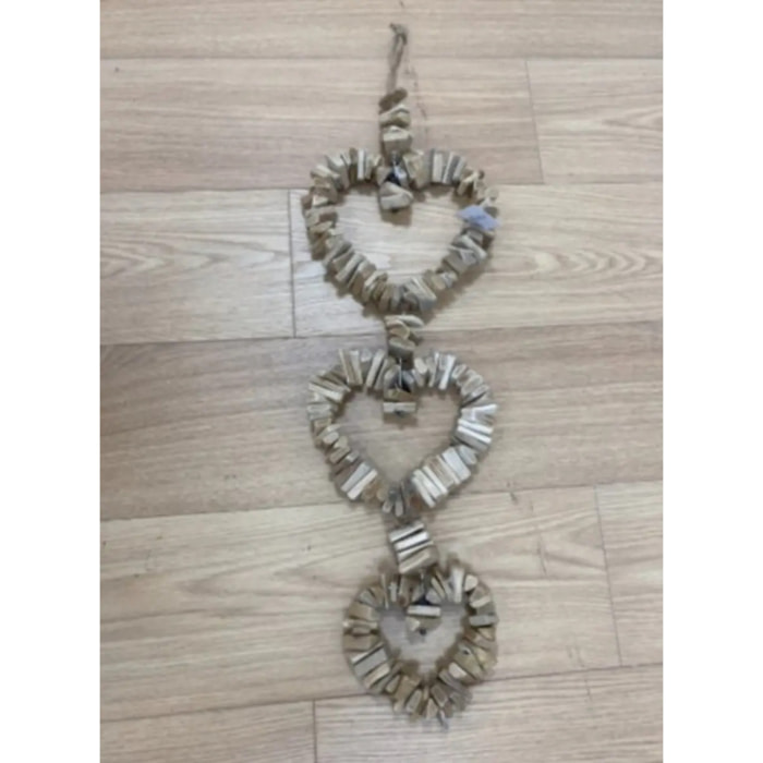 Décoration murale coeur Agnes H94cm en bois