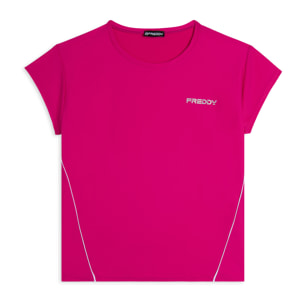T-Shirt comfort in Tessuto tecnico con bordature a contrasto