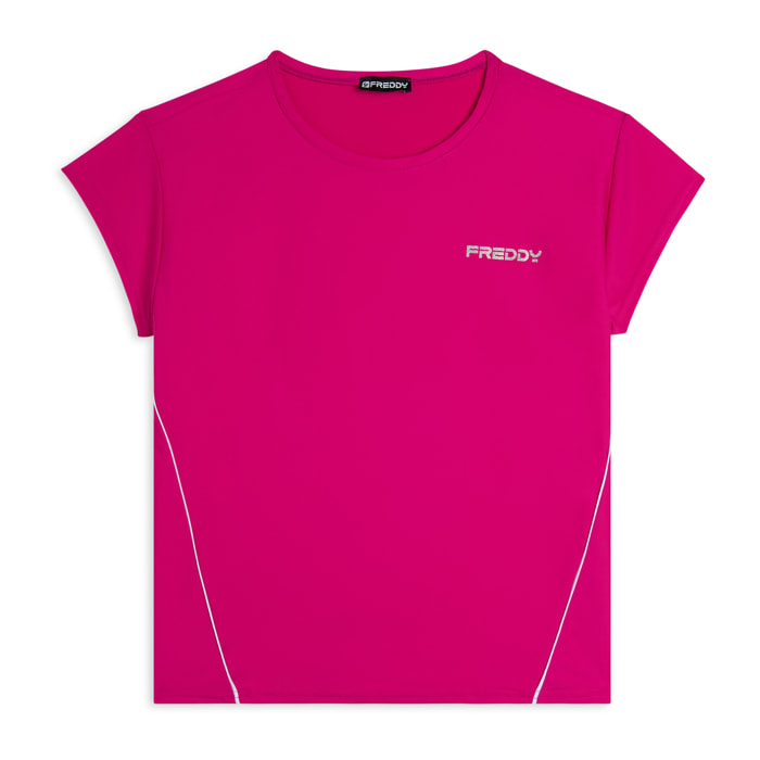 T-Shirt comfort in Tessuto tecnico con bordature a contrasto
