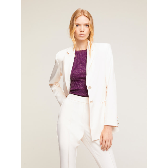 Motivi - Blazer de botonadura simple en color liso - Blanco