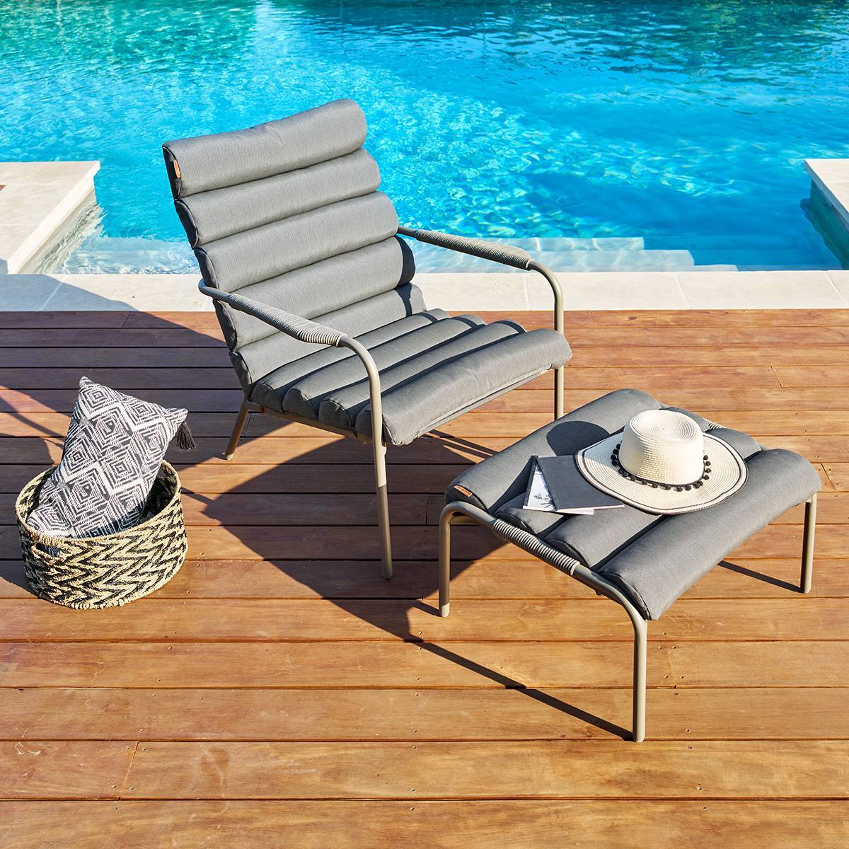 Fauteuil relax de jardin Solani café