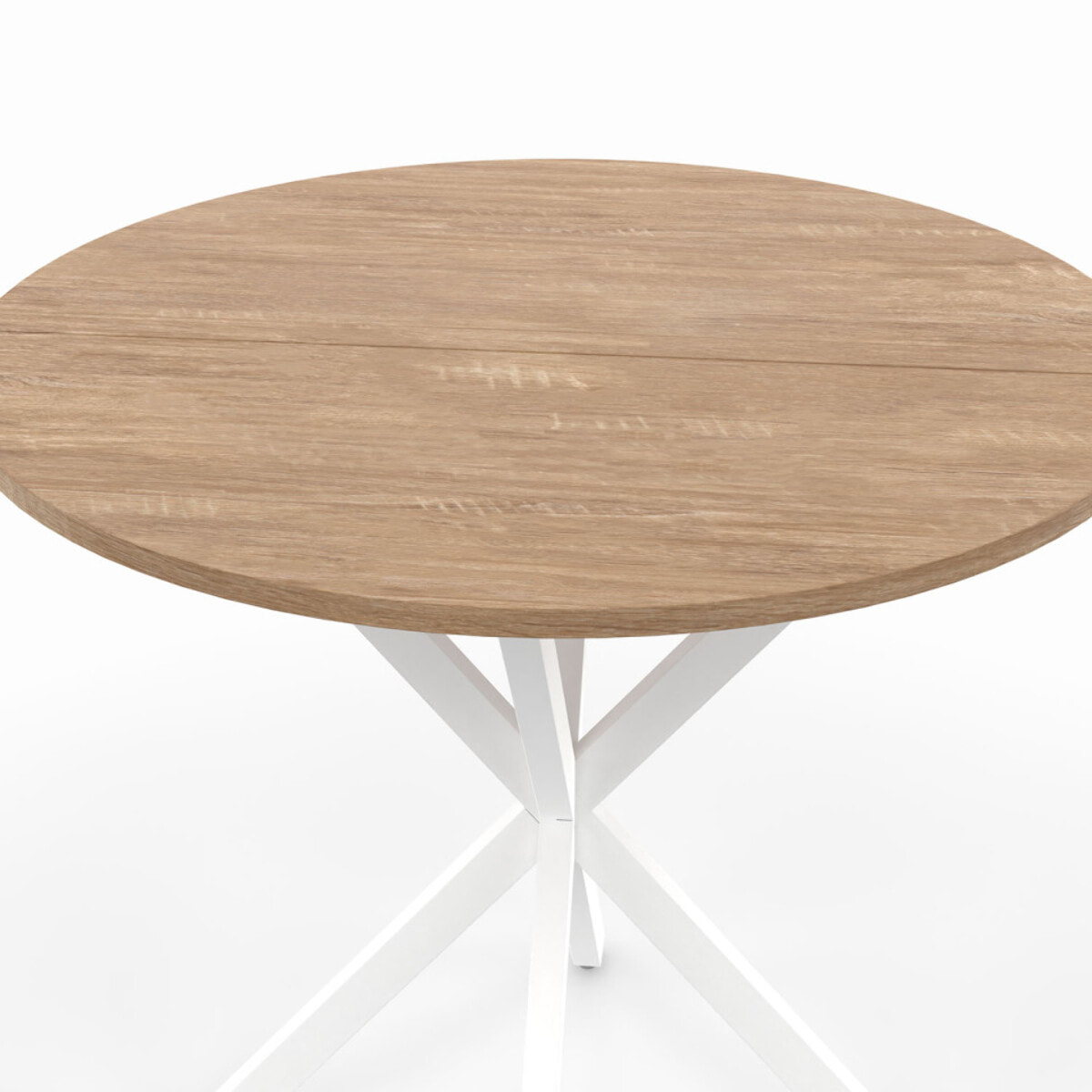 Table à manger ronde Soline Ø80cm bois et blanc