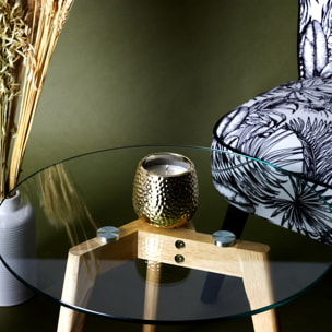 Bougie Parfumee Martelee Doree H9cm