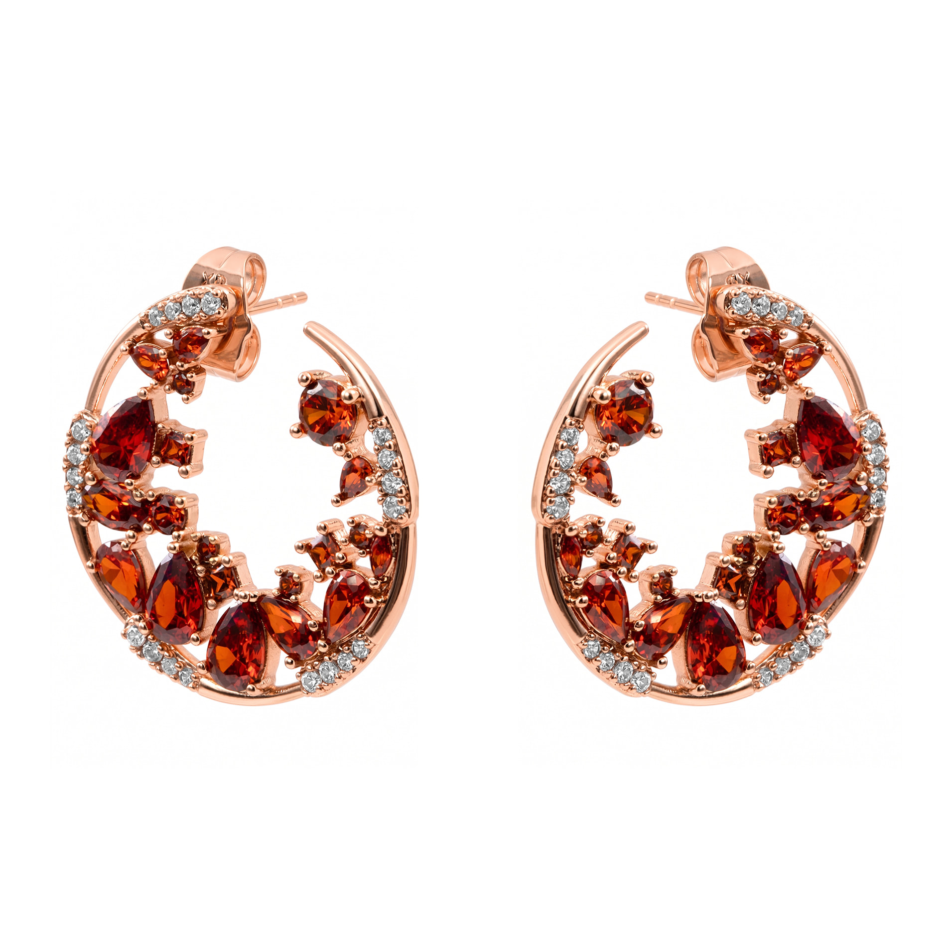 Pendientes Sabach acabado oro rosa 18k