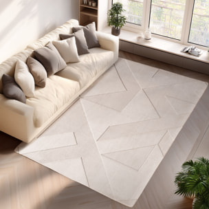 LENNY - Tapis de salon creme au design moderne