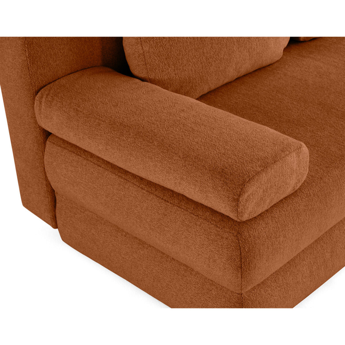 Nora - canapé 3 places convertible avec coffre en tissu texturé - Terracotta