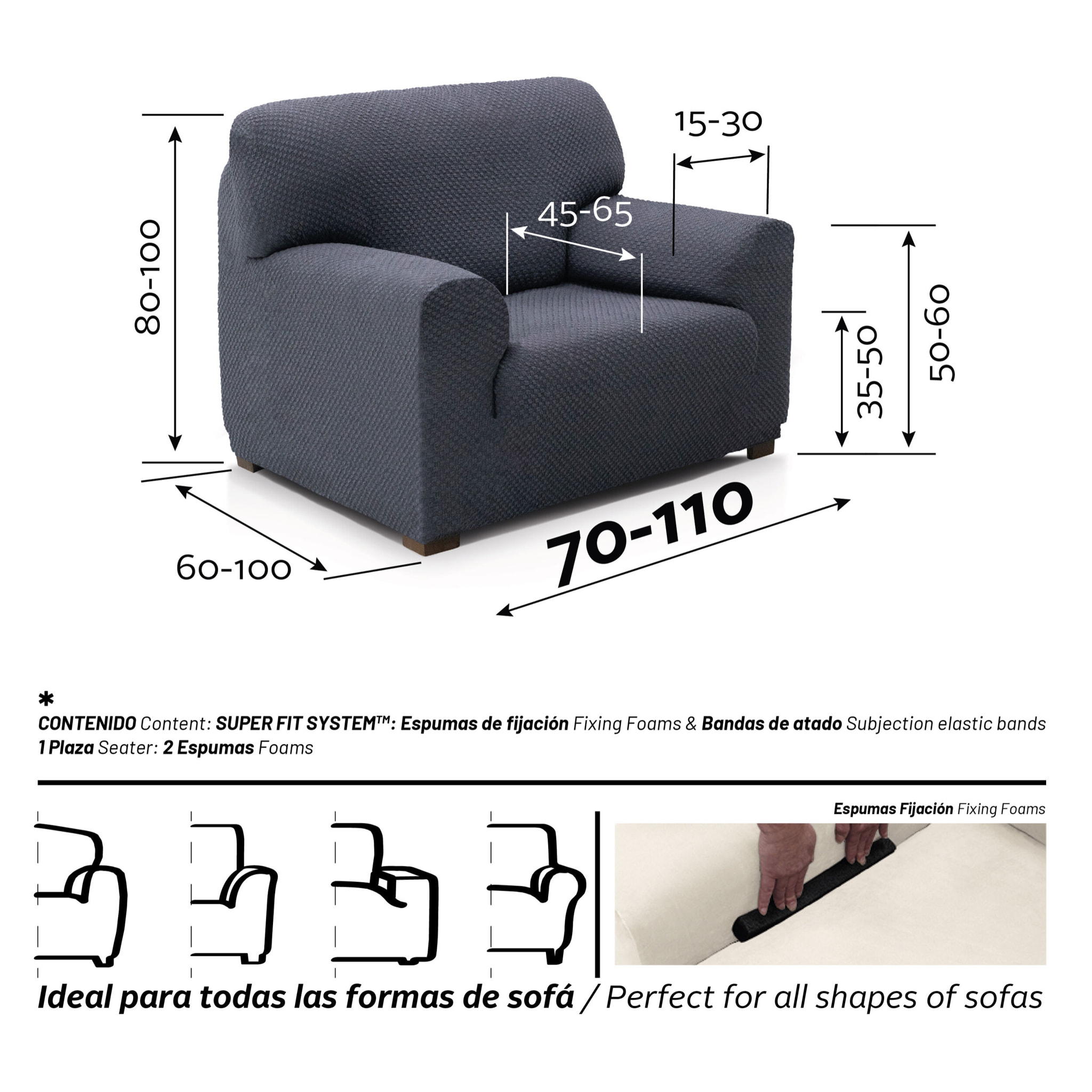 Funda Súper Elástica para SOFÁ modelo CHARLY