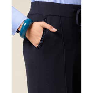 Oltre - Pantaloni joggers in maglia - Blu