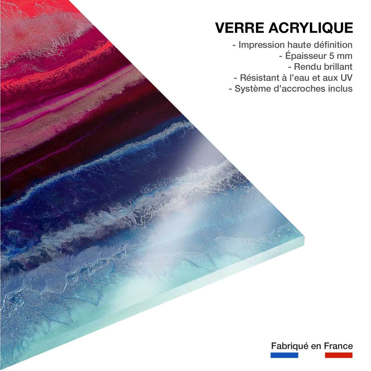 Tableau red blue contrast Tableau plexiglas