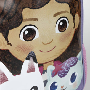 Mochila infantil escolar gabby´s dollhouse, gabby's unisex niños, lila, pequeña