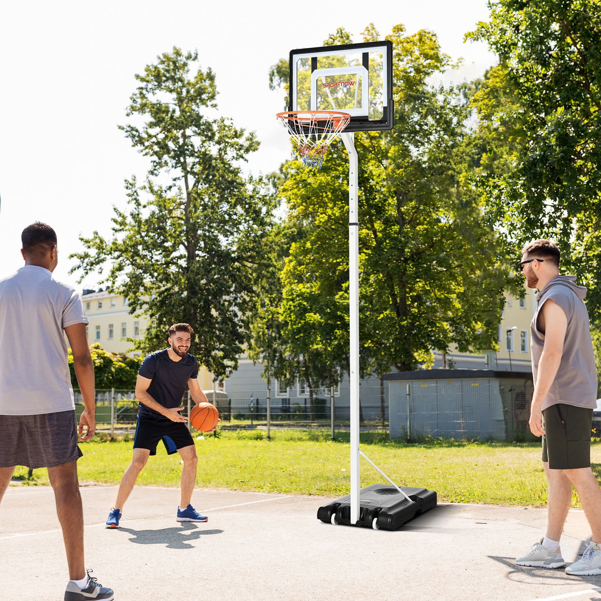 Canasta de Baloncesto con Ruedas Altura Ajustable 260-305 cm 90x83x310-360 cm