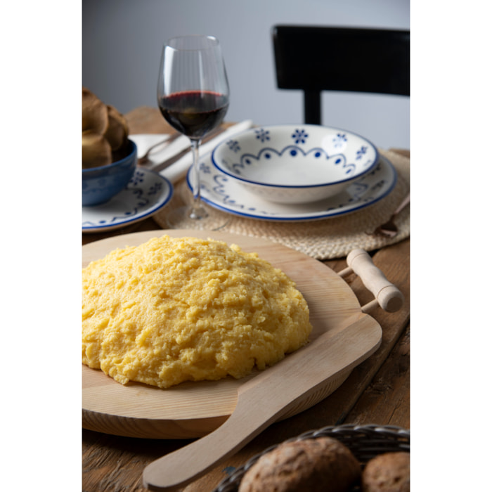 Tagliere Polenta Rotondo con Manici Excelsa – Real Wood, Legno di Faggio Beige