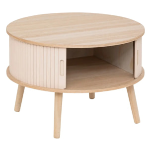 Table basse 2 portes "Nysos" beige 60x60x40,7cm