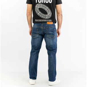 BIKKEMBERGS jeans uomo blue denim medium,dark lav.3
