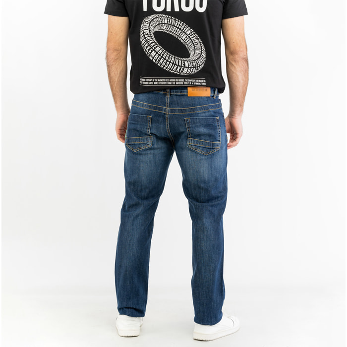 BIKKEMBERGS jeans uomo blue denim medium,dark lav.3