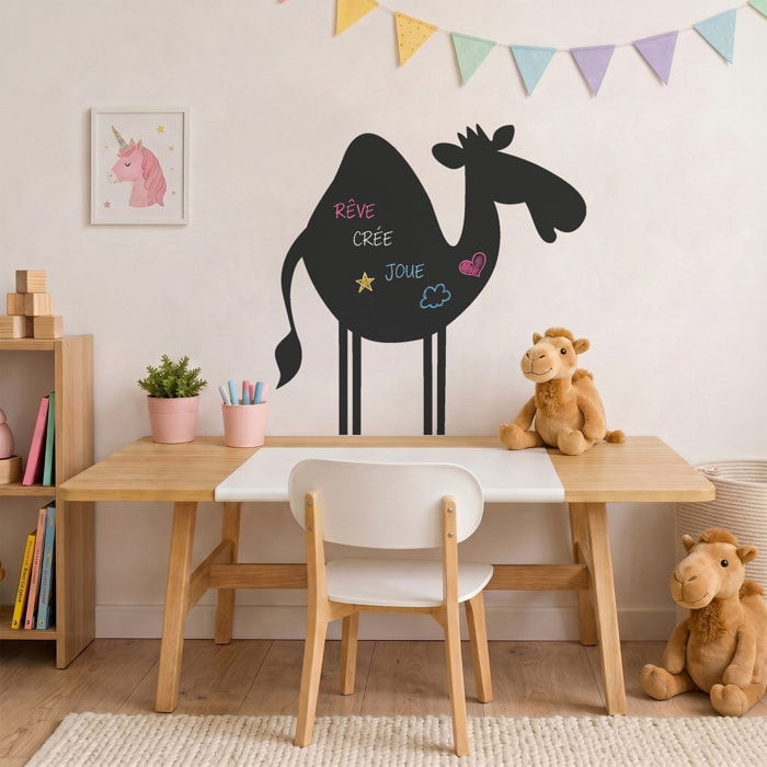 Sticker ardoise tableau noir - stickers muraux adhésif effaçable - CHAMEAU