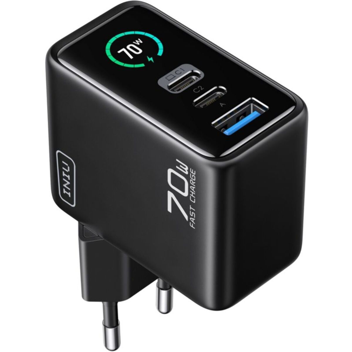 Chargeur INIU 70W Leopard 2 USB-C + USB-A noir