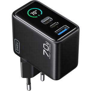 Chargeur INIU 70W Leopard 2 USB-C + USB-A noir