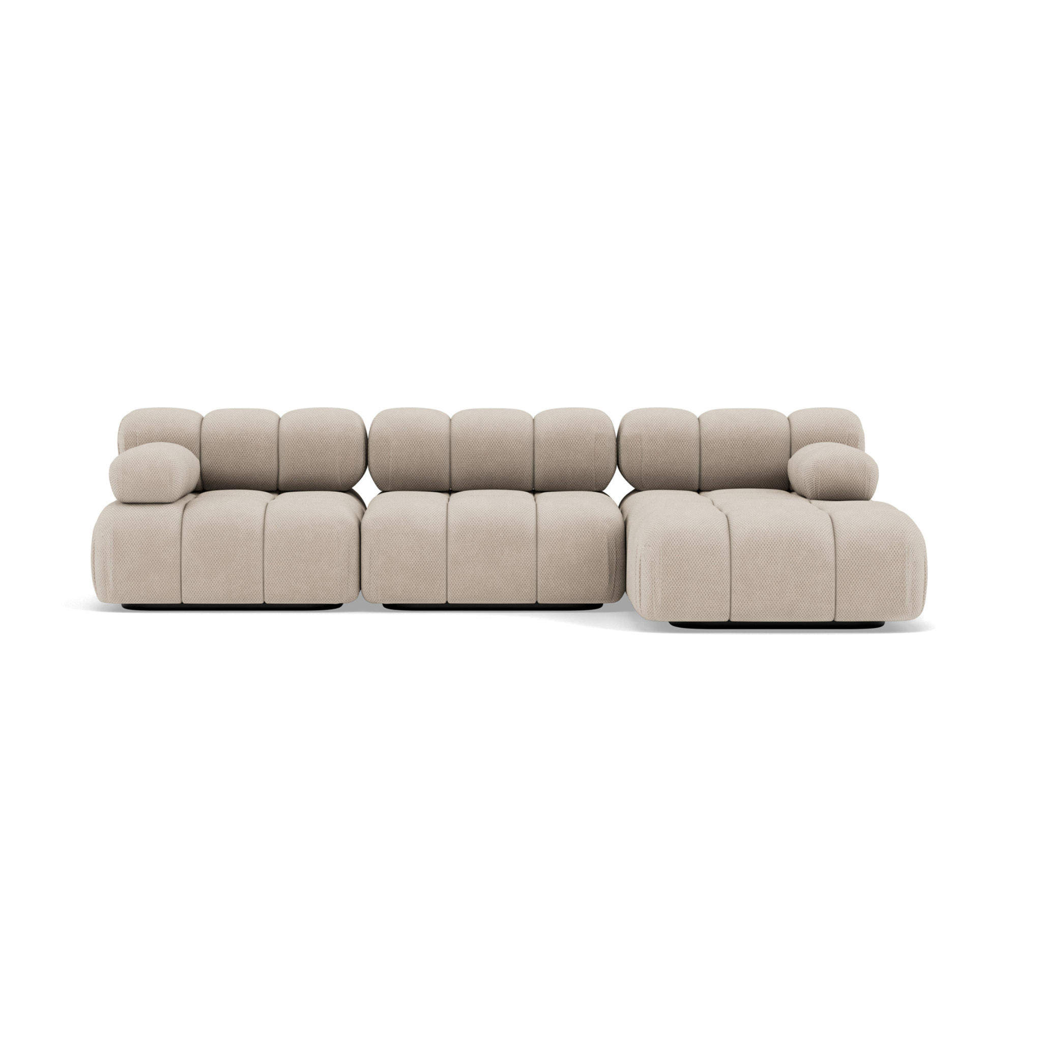 Ruby - canapé modulable d'angle droit 4 places en velours texturé - Beige