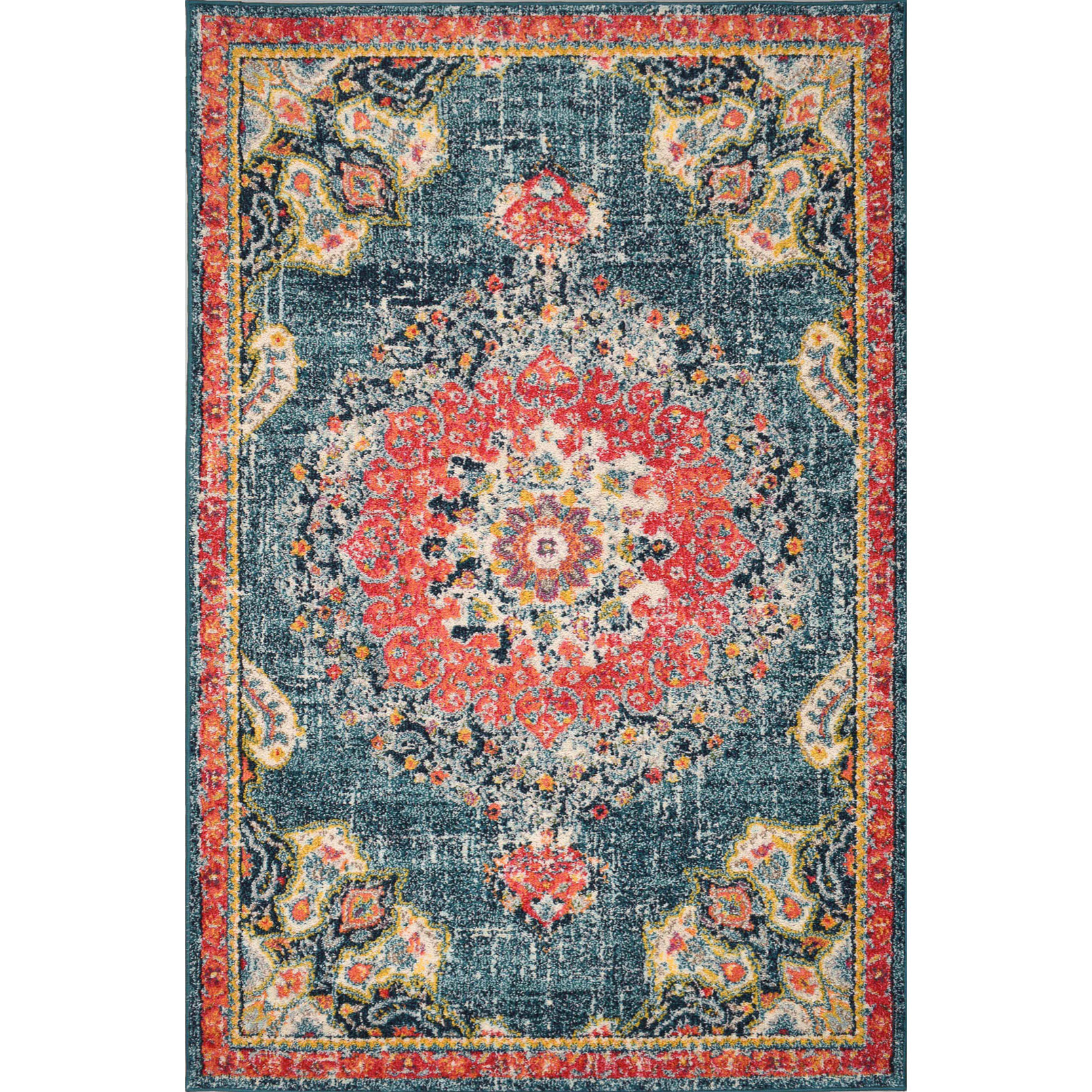 Anatolia - Tapis de salon vintage, bleu turquoise