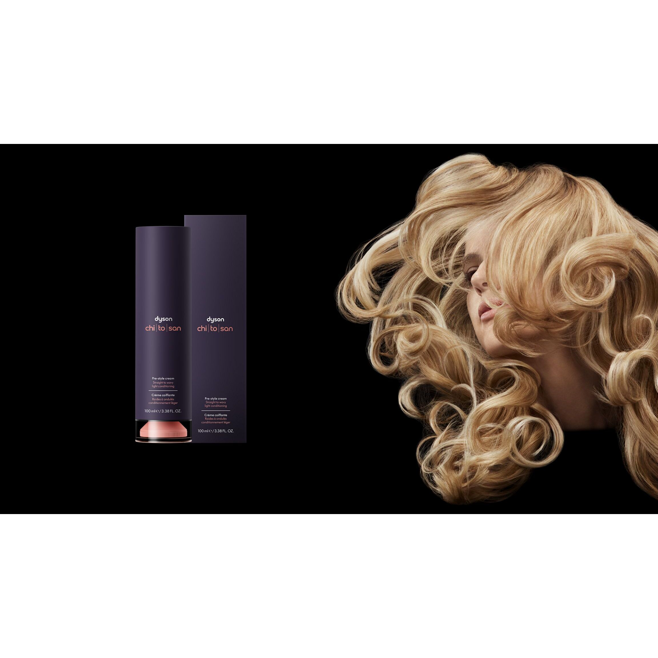 Crème coiffante Dyson Chitosan™ - Soin léger - Cheveux raides à ondulés - 100ml