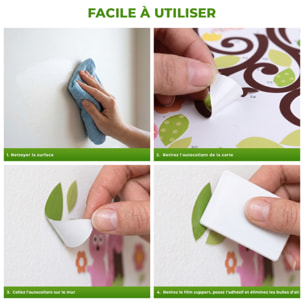 Stickers Muraux décoration adhésifs hiboux et oiseux sur un arbre