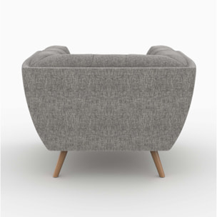 Ensemble canapé et fauteuil en tissu gris 4 places - Carmen