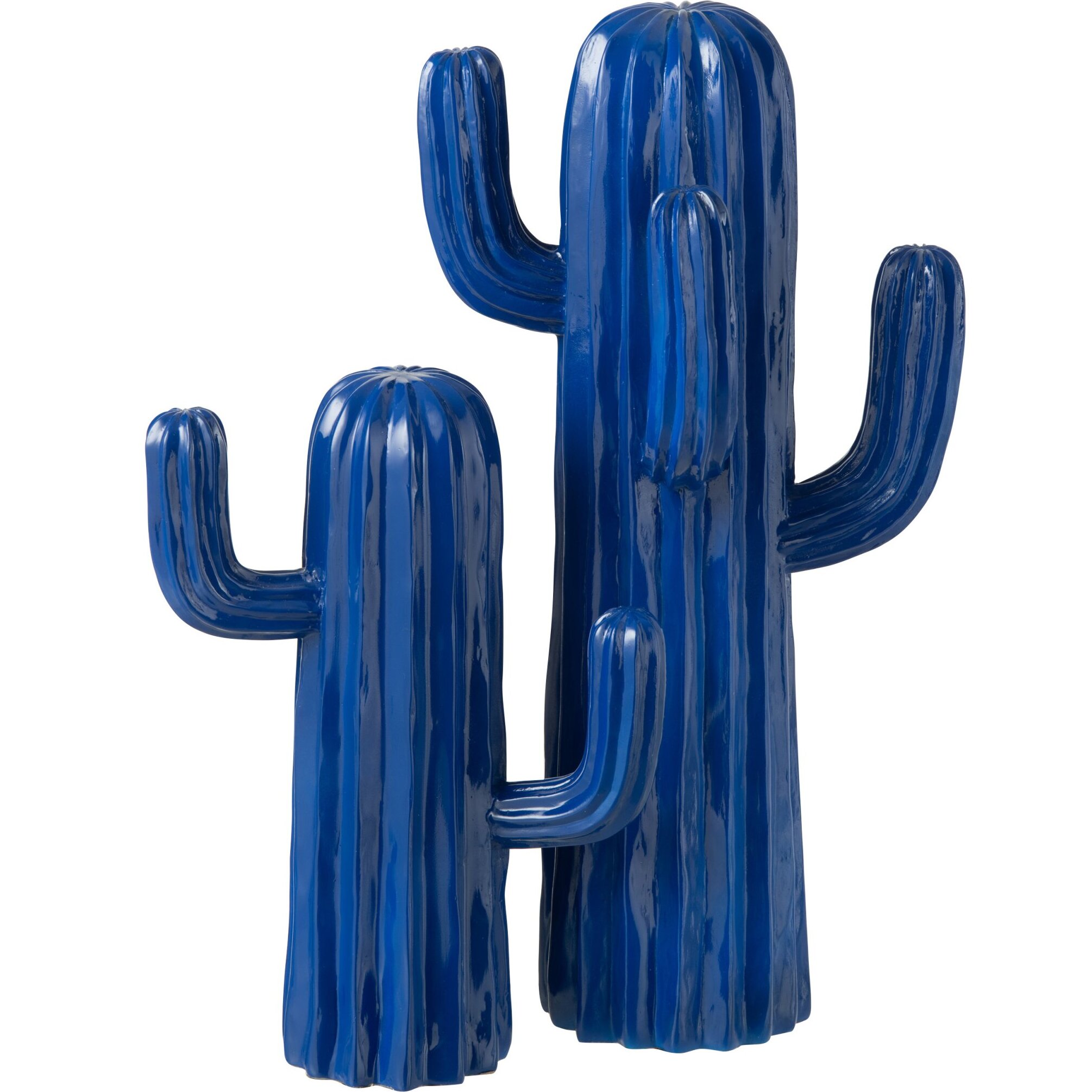 J-Line décoration Cactus - polyrésine - bleu - large