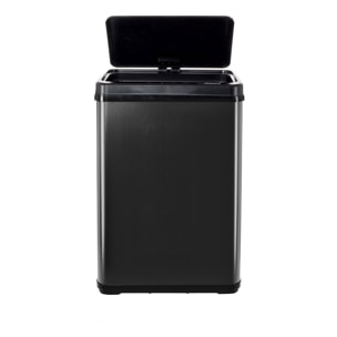 Cubo de basura inteligente sin patas, con sensor y apertura manual, negro
