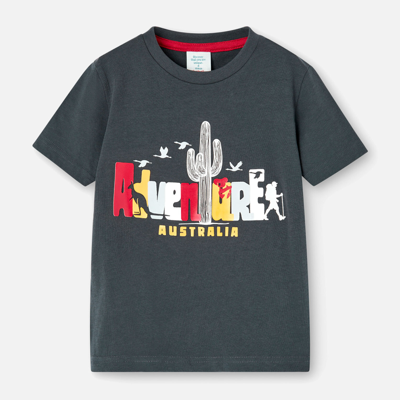 Camiseta niÃ±o estampada, mangas cortas, gris oscuro, 518138