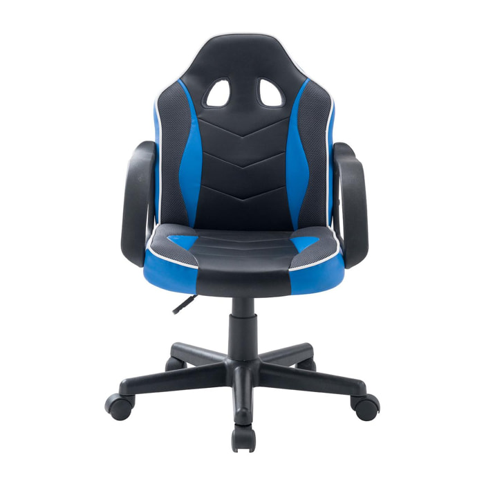 Assen - sedia gaming in pvc+pl e nylon nero e blu