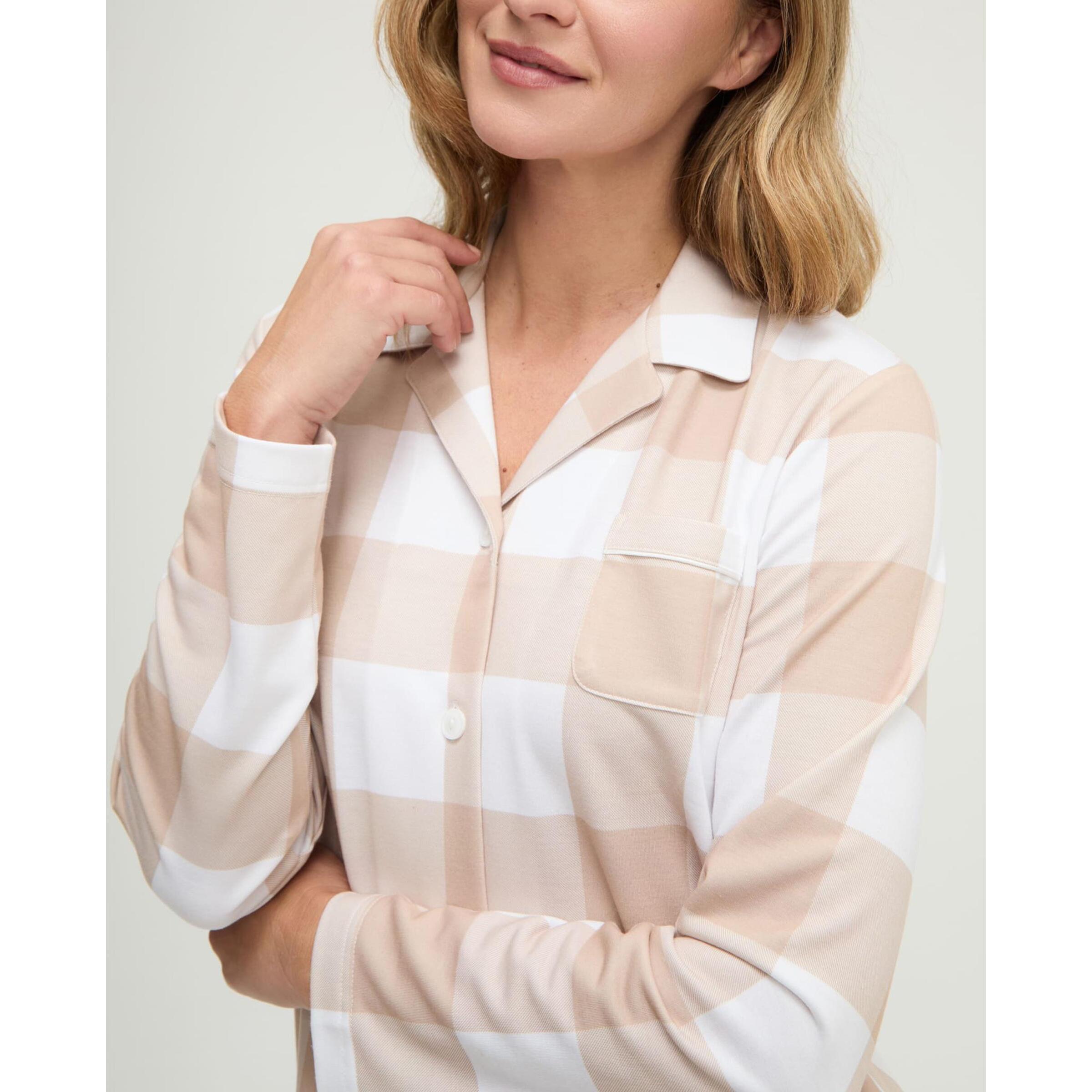 Pijama mujer de cuadros abierto