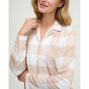 Pijama mujer de cuadros abierto