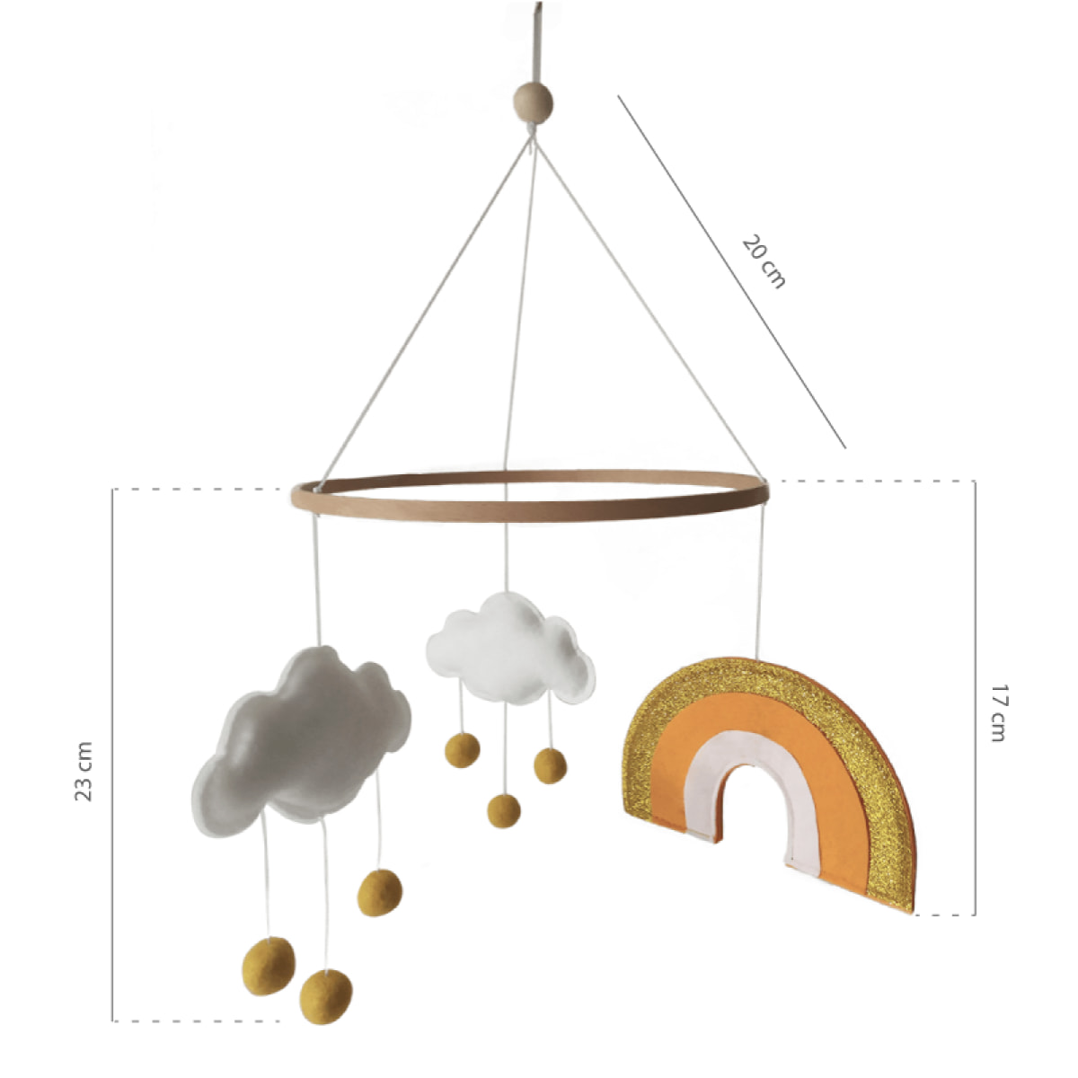 Móvil infantil de cuna RAINBOW MOBILE de madera