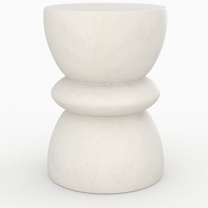 Table d'appoint ronde en béton blanc D35 cm - Maupiti