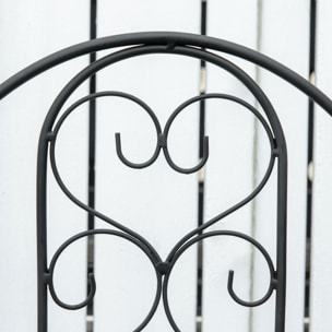 Étagère de pots de fleurs plantes en métal style fer forgé - support de plantes pliable métal à planter - 5 pots fleurs inclus