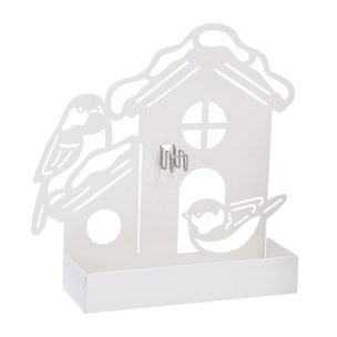 Portazampirone in metallo casa bianco cm18x5h17