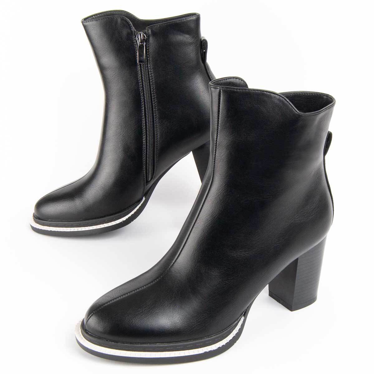 Botín De Tacón - Negro - Altura: 8 Cm