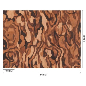 Papier peint Bois Précieux Terracotta Intissé