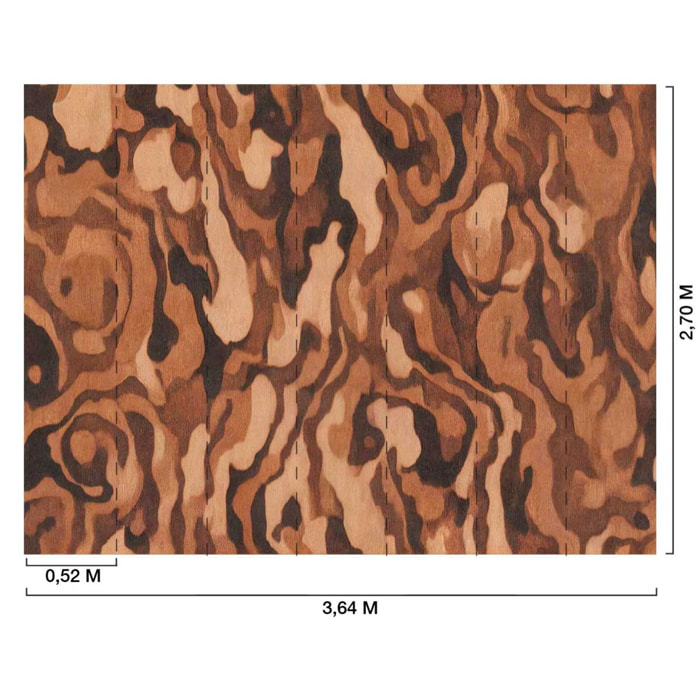 Papier peint Bois Précieux Terracotta Intissé